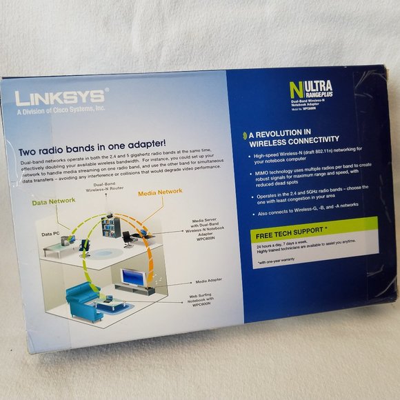 Linksys WPC600N Wireless Adapter EUC - Picture 2 of 5